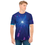 Pink And Teal Lights Speed Print Men's T-Shirt