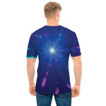 Pink And Teal Lights Speed Print Men's T-Shirt