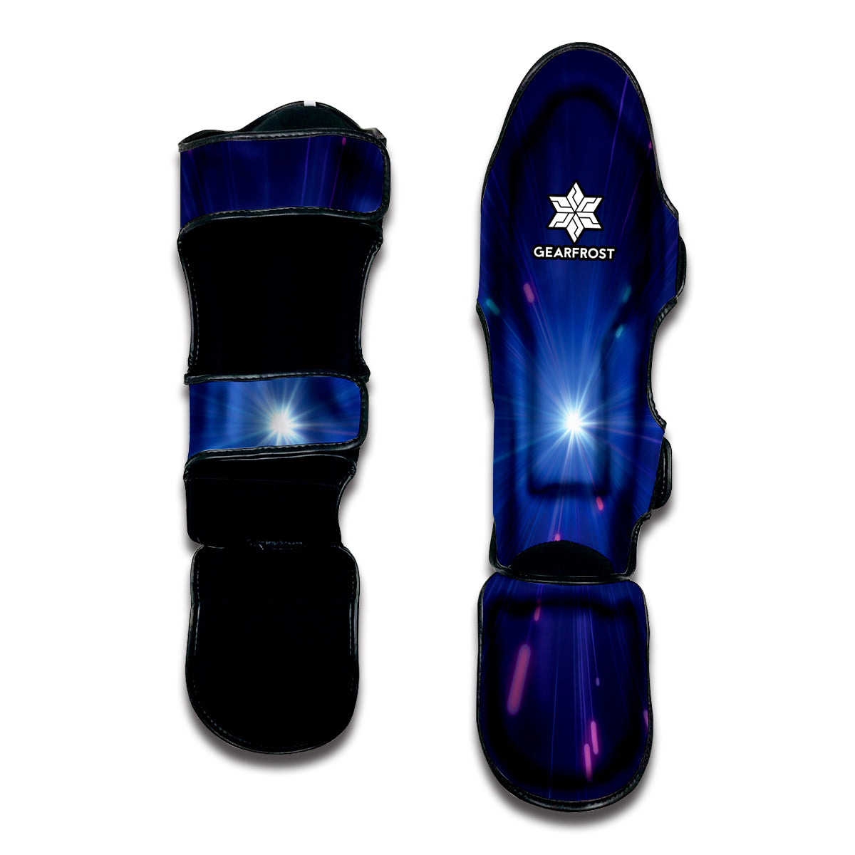 Pink And Teal Lights Speed Print Muay Thai Shin Guard
