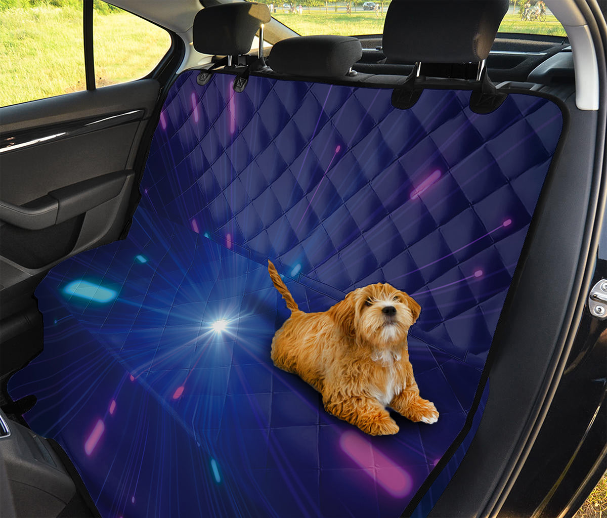 Pink And Teal Lights Speed Print Pet Car Back Seat Cover
