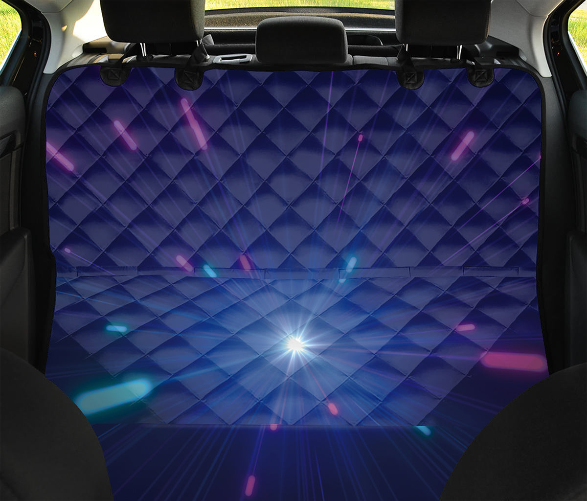 Pink And Teal Lights Speed Print Pet Car Back Seat Cover