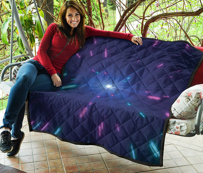 Pink And Teal Lights Speed Print Quilt