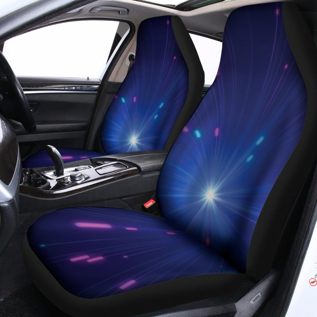 Pink And Teal Lights Speed Print Universal Fit Car Seat Covers