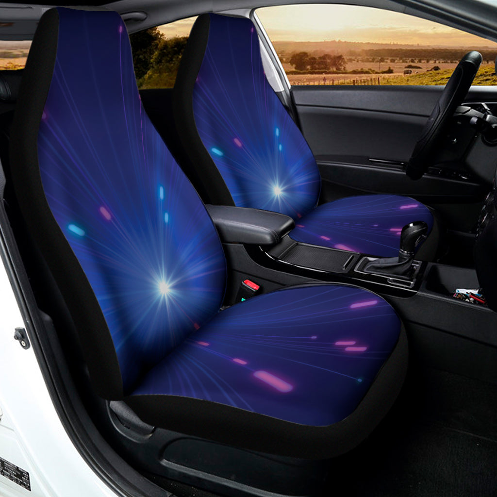 Pink And Teal Lights Speed Print Universal Fit Car Seat Covers