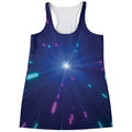 Pink And Teal Lights Speed Print Women's Racerback Tank Top