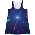 Pink And Teal Lights Speed Print Women's Racerback Tank Top
