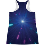 Pink And Teal Lights Speed Print Women's Racerback Tank Top