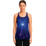 Pink And Teal Lights Speed Print Women's Racerback Tank Top