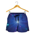 Pink And Teal Lights Speed Print Women's Shorts