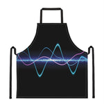 Pink And Teal Sound Wave Print Apron