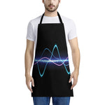 Pink And Teal Sound Wave Print Apron
