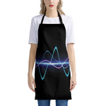 Pink And Teal Sound Wave Print Apron