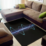 Pink And Teal Sound Wave Print Area Rug