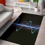 Pink And Teal Sound Wave Print Area Rug