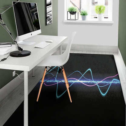 Pink And Teal Sound Wave Print Area Rug