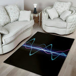 Pink And Teal Sound Wave Print Area Rug