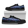 Pink And Teal Sound Wave Print Black Low Top Sneakers