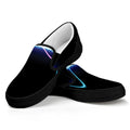 Pink And Teal Sound Wave Print Black Slip On Sneakers