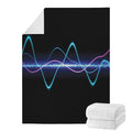 Pink And Teal Sound Wave Print Blanket