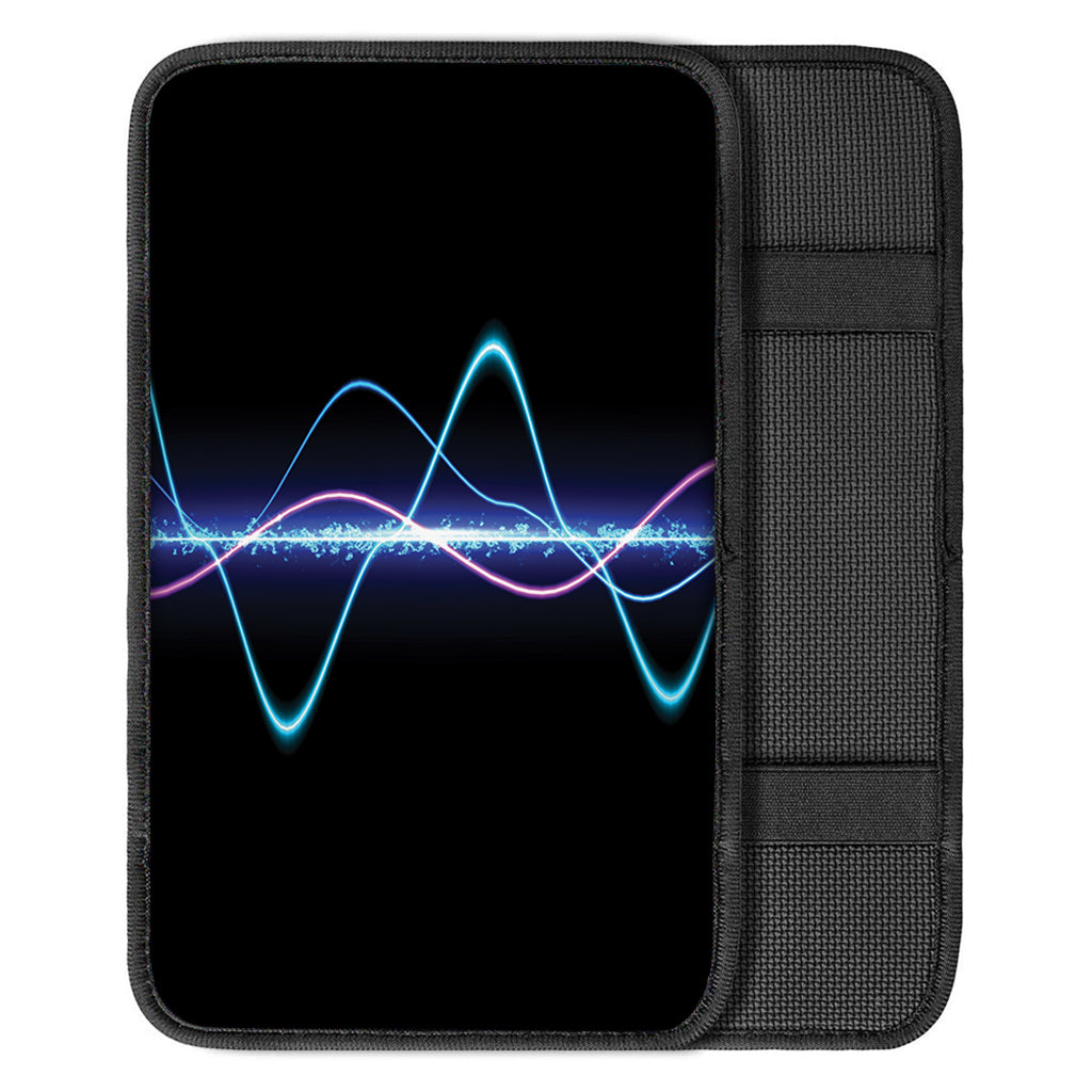 Pink And Teal Sound Wave Print Car Center Console Cover