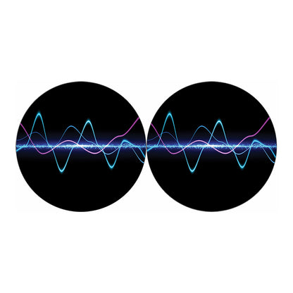 Pink And Teal Sound Wave Print Car Coasters