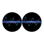 Pink And Teal Sound Wave Print Car Coasters