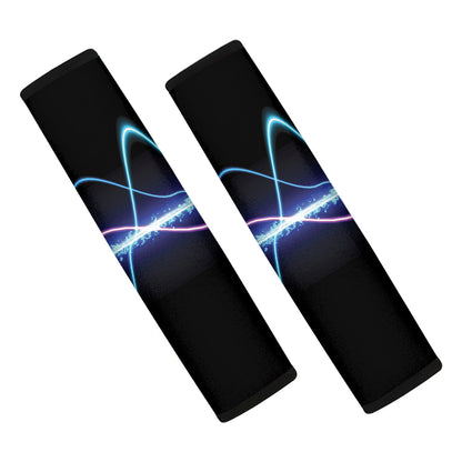 Pink And Teal Sound Wave Print Car Seat Belt Covers