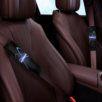 Pink And Teal Sound Wave Print Car Seat Belt Covers