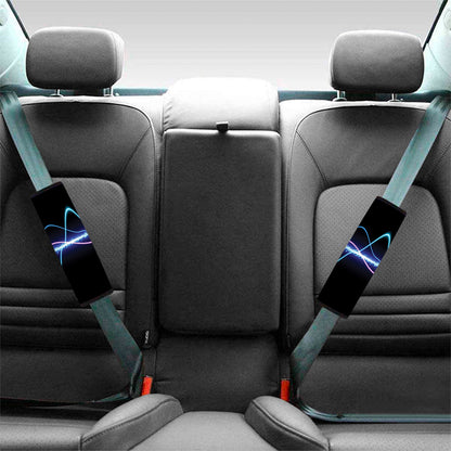 Pink And Teal Sound Wave Print Car Seat Belt Covers