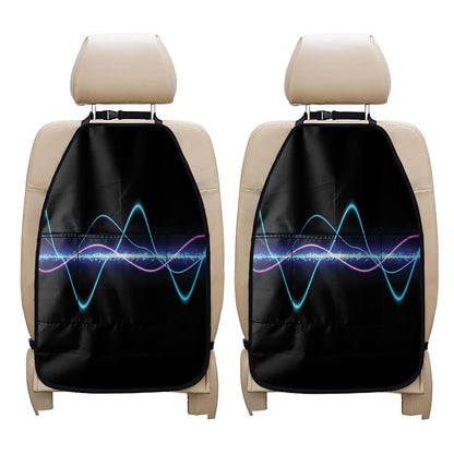 Pink And Teal Sound Wave Print Car Seat Organizers