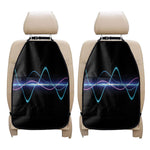 Pink And Teal Sound Wave Print Car Seat Organizers