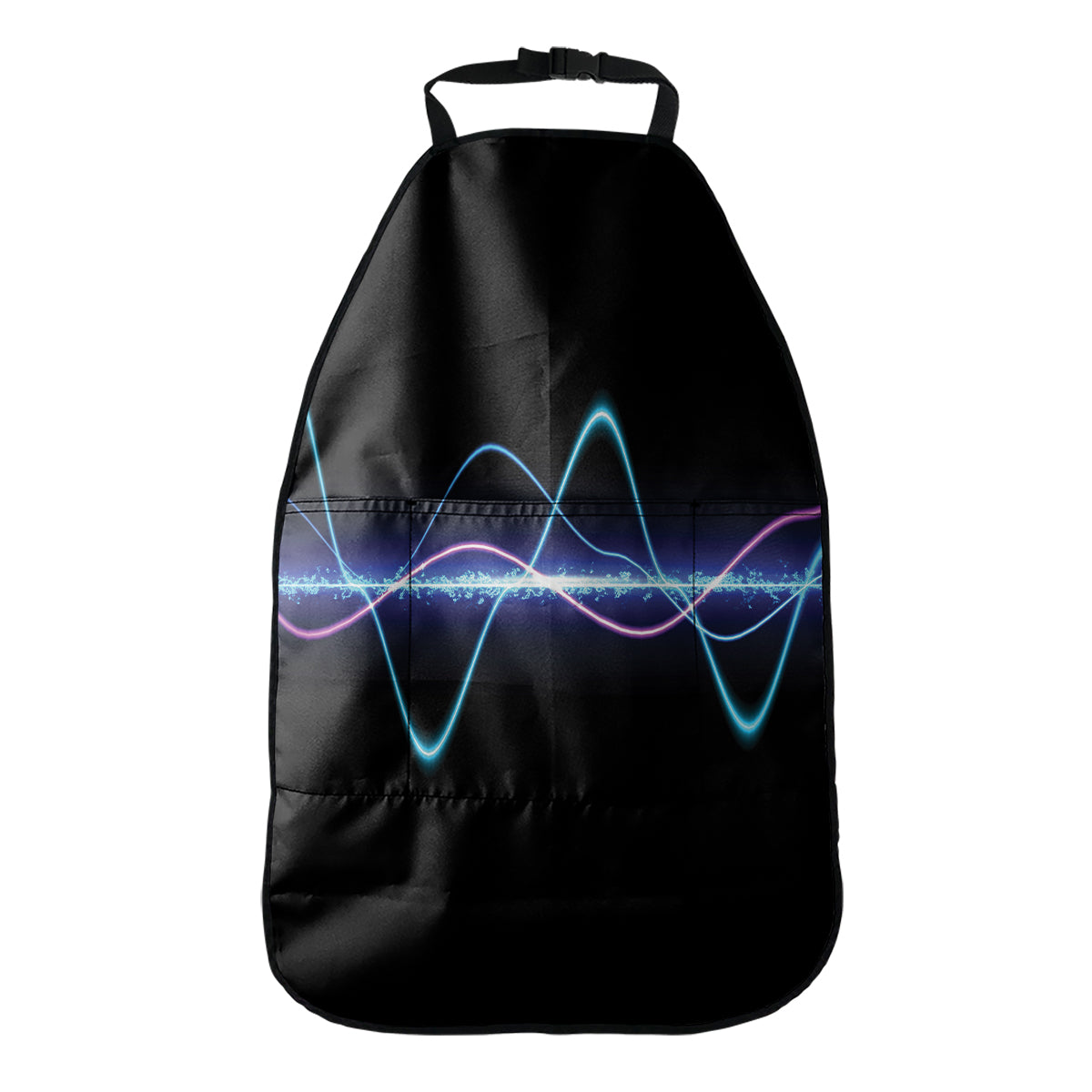 Pink And Teal Sound Wave Print Car Seat Organizers