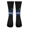 Pink And Teal Sound Wave Print Crew Socks