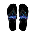 Pink And Teal Sound Wave Print Flip Flops