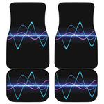 Pink And Teal Sound Wave Print Front and Back Car Floor Mats