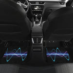 Pink And Teal Sound Wave Print Front and Back Car Floor Mats