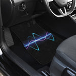 Pink And Teal Sound Wave Print Front and Back Car Floor Mats