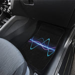 Pink And Teal Sound Wave Print Front and Back Car Floor Mats
