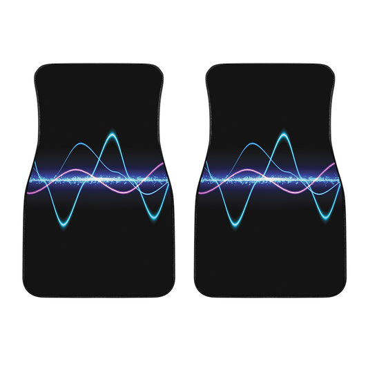Pink And Teal Sound Wave Print Front Car Floor Mats