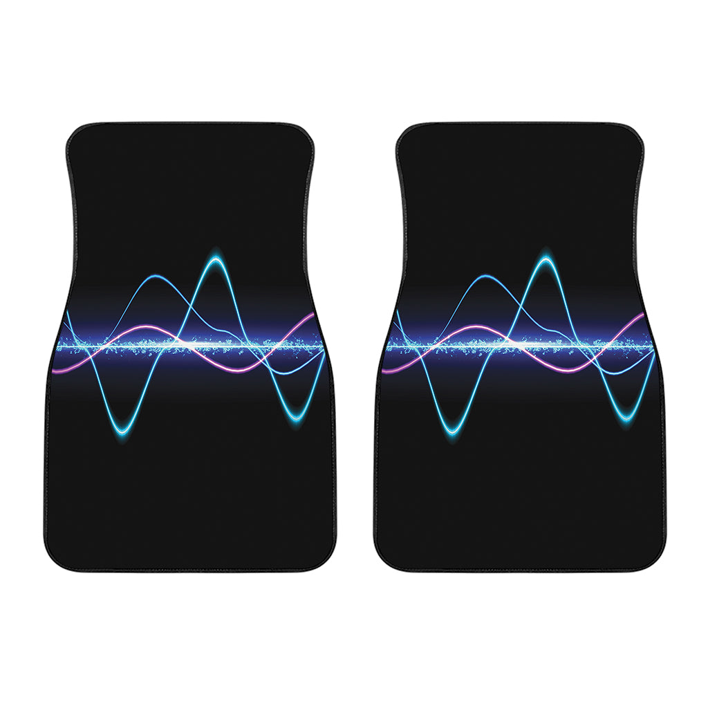 Pink And Teal Sound Wave Print Front Car Floor Mats