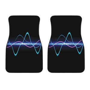 Pink And Teal Sound Wave Print Front Car Floor Mats