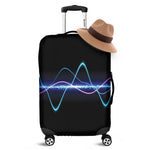 Pink And Teal Sound Wave Print Luggage Cover