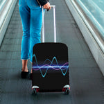 Pink And Teal Sound Wave Print Luggage Cover