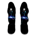 Pink And Teal Sound Wave Print Muay Thai Shin Guards