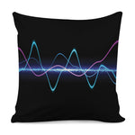 Pink And Teal Sound Wave Print Pillow Cover