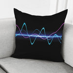 Pink And Teal Sound Wave Print Pillow Cover