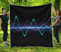 Pink And Teal Sound Wave Print Quilt