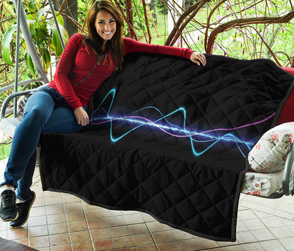 Pink And Teal Sound Wave Print Quilt