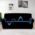 Pink And Teal Sound Wave Print Sofa Cover