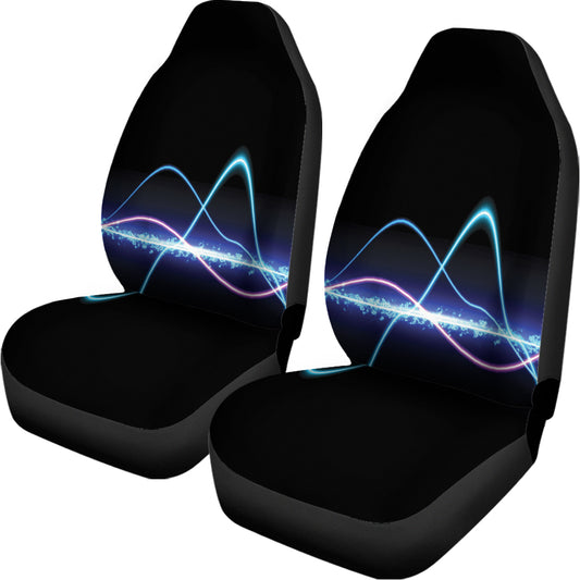 Pink And Teal Sound Wave Print Universal Fit Car Seat Covers
